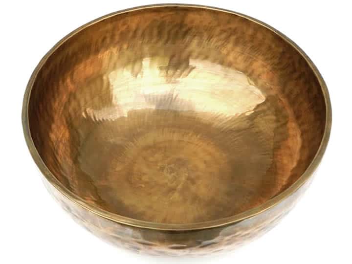 Tibetische XL Klangschale  - Ø 47,8 cm - 9650 g - Meistergabel & Tageston - Fußklangschale – Bild 2