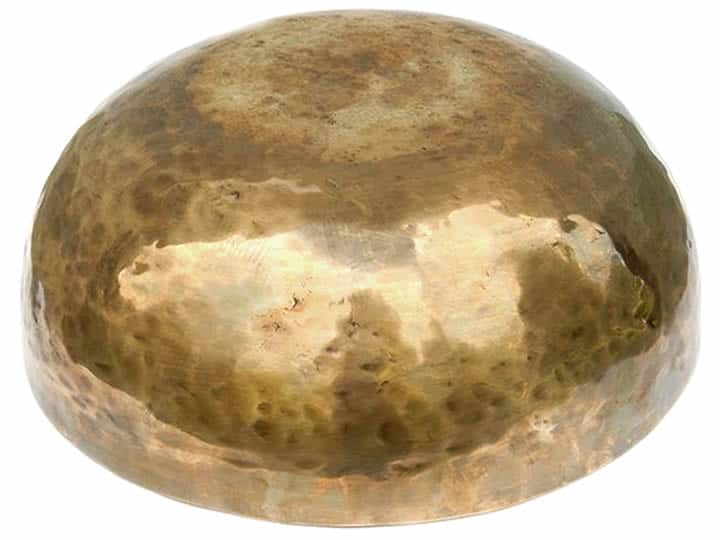 Tibetische XL Klangschale  - Ø 47,8 cm - 9650 g - Meistergabel & Tageston - Fußklangschale – Bild 3