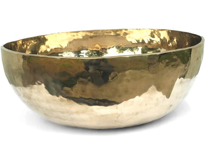 Tibetische XXL Klangschale poliert - Ø 58,5 cm - 13410 g - Wasserstoffgamma - Fußklangschale