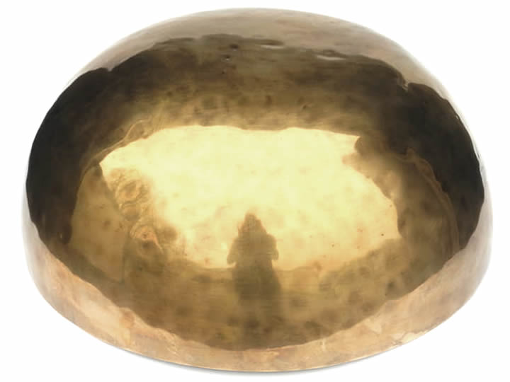 Tibetische XL Klangschale - Ø 44,3 cm - 7830 g - Apsidenumlauf & Biorhythmus Geist - Fußklangschale – Bild 3