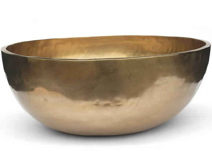 Tibetische XL Klangschale - Ø 43,8 cm - 7525 g - Geomagnetfeld & Thetawelle - Fußklangschale
