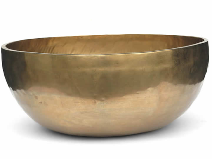 Tibetische XL Klangschale - Ø 43,5 cm - 7460 g - Geomagnetfeld & Thetawelle - Fußklangschale